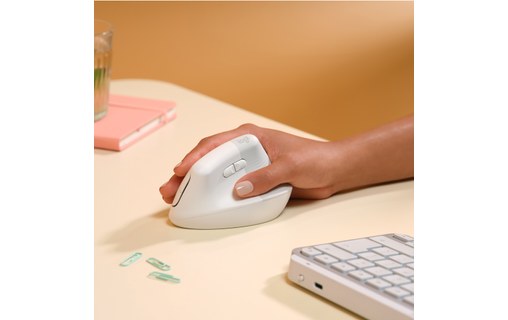 Souris sans fil pour Mac Logitech Lift - Blanche - Ergonomique, Verticale