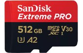 Carte microSDXC SanDisk Extreme Pro 512 Go avec adaptateur SD, UHS-I, V30