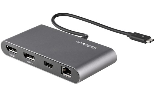 StarTech.com Mini Station d'Accueil Thunderbolt 3 - Dock Portable pour Deux Écra