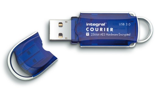 Clé USB Integral Courier FIPS 32 Go - Argent, Bleu - USB 3.2