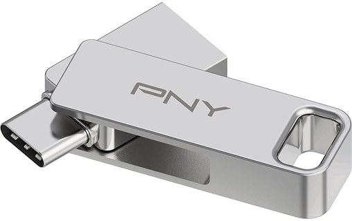 Clé USB-C et USB-A PNY Duo-Link 256 Go - Métal - USB 3.2
