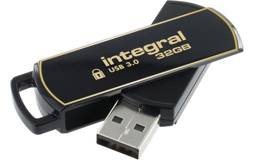 Clé USB Integral Secure 360 32 Go - Noir, Or - USB 3.2