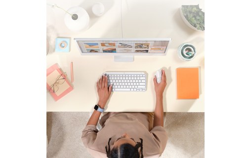 Souris sans fil pour Mac Logitech Lift - Blanche - Ergonomique, Verticale