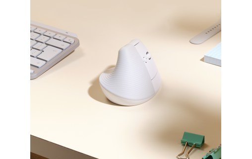 Souris sans fil pour Mac Logitech Lift - Blanche - Ergonomique, Verticale