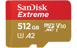 Carte microSDXC SanDisk Extreme 512 Go avec adaptateur SD, UHS-I, V30