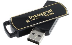 Clé USB Integral Secure 360 16 Go - Noir, Or - USB 3.2