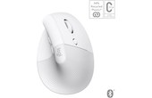 Souris sans fil pour Mac Logitech Lift - Blanche - Ergonomique, Verticale