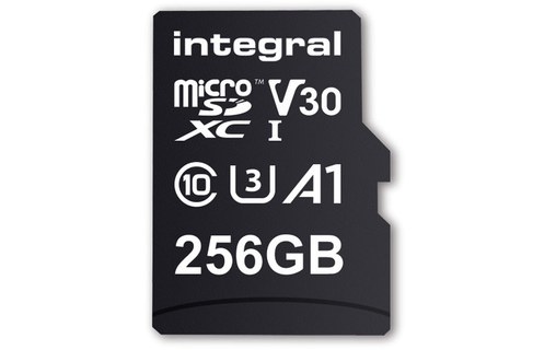 Carte microSDXC Integral UltimaPro 256 Go avec adaptateur SD, UHS-I, V30