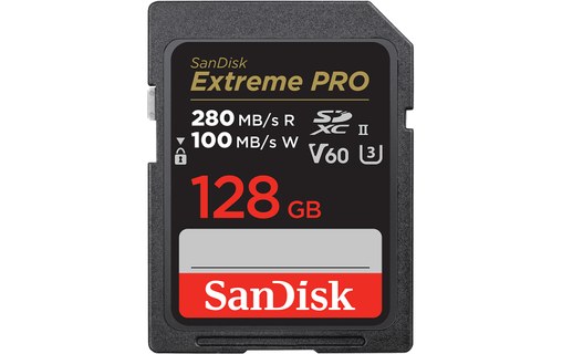 Carte SDXC SanDisk Extreme Pro 128 Go, UHS-II, V60