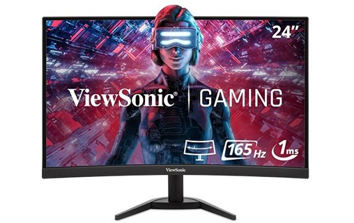 Écran Gaming Incurvé 24" ViewSonic VX2418C - 165 Hz HDMI/DisplayPort