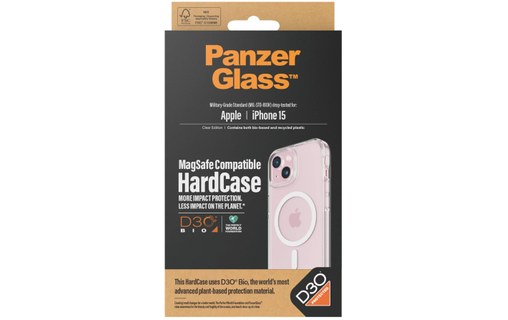 Coque MagSafe pour iPhone 15 - Transparente - PanzerGlass Hardcase D3O