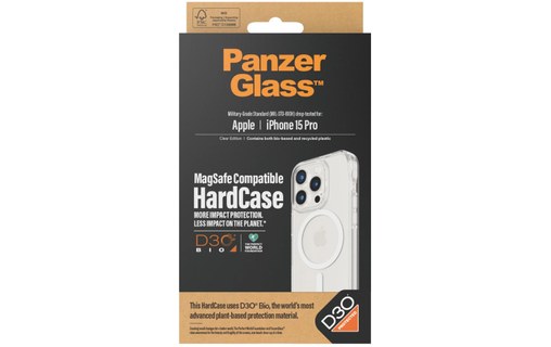 Coque MagSafe pour iPhone 15 Pro - Transparente - PanzerGlass Hardcase D3O