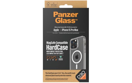 Coque MagSafe pour iPhone 15 Pro Max - Transparente - PanzerGlass Hardcase D3O