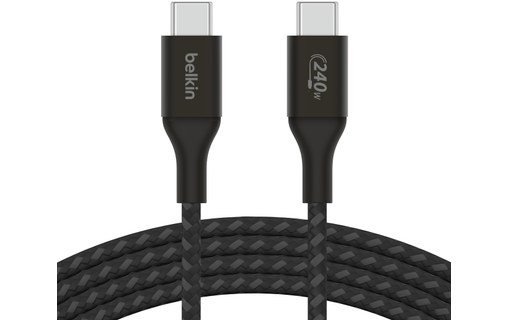Câble Belkin USB-C vers USB-C 240 W USB 2.0 - 2 m - Noir