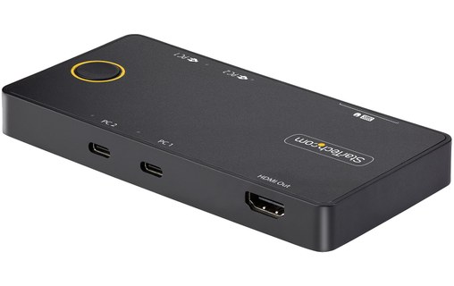 StarTech.com C2-H46-UC2-PD-KVM commutateur écran, clavier et souris Noir