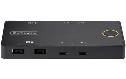 StarTech.com C2-H46-UC2-PD-KVM commutateur écran, clavier et souris Noir