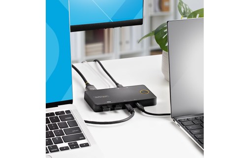StarTech.com C2-H46-UC2-PD-KVM commutateur écran, clavier et souris Noir