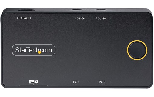 StarTech.com C2-H46-UC2-PD-KVM commutateur écran, clavier et souris Noir