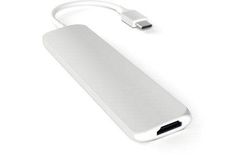 Satechi Slim Aluminium Argent - Adaptateur USB-C vers USB-A / HDMI 4 K / USB-C