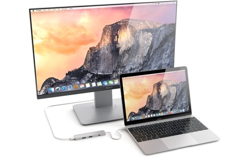 Satechi Slim Aluminium Argent - Adaptateur USB-C vers USB-A / HDMI 4 K / USB-C