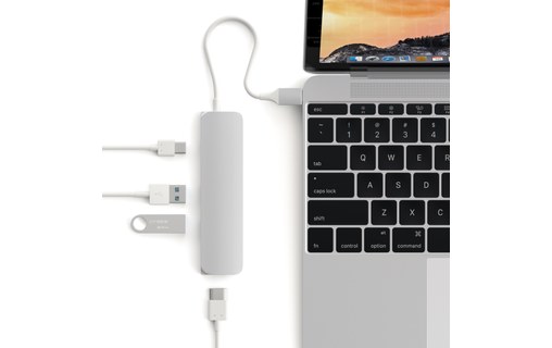 Satechi Slim Aluminium Argent - Adaptateur USB-C vers USB-A / HDMI 4 K / USB-C