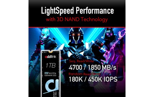 Addlink S92 1 To - SSD M.2 2280 NVMe PCIe 4.0 QLC