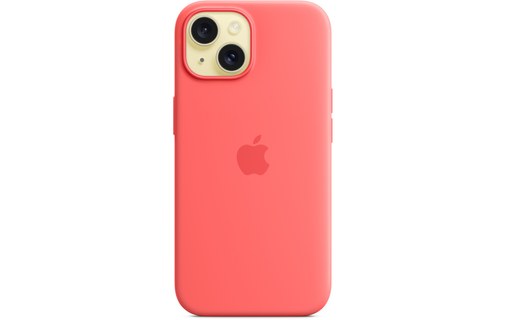 Apple - Coque pour iPhone 15 - silicone - goyave - avec MagSafe
