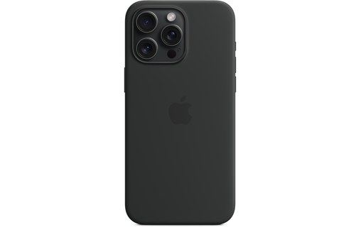 Apple - Coque pour iPhone 15 Pro Max - silicone - noir - avec MagSafe