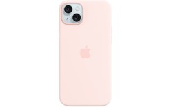 Apple - Coque pour iPhone 15 Plus - silicone - Rose pâle - avec MagSafe