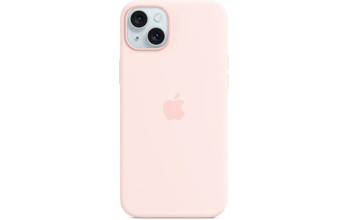 Apple - Coque pour iPhone 15 Plus - silicone - Rose pâle - avec MagSafe