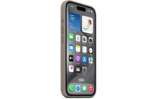 Apple - Coque pour iPhone 15 Pro - silicone - argile - avec MagSafe