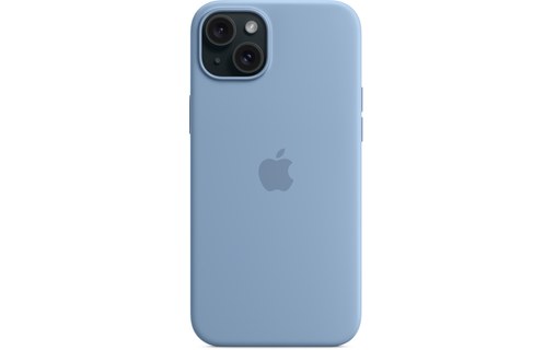 Apple - Coque pour iPhone 15 Plus - silicone - bleu d'hiver - avec MagSafe