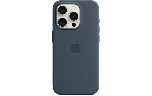 Apple - Coque pour iPhone 15 Pro - silicone - bleu orage - avec MagSafe