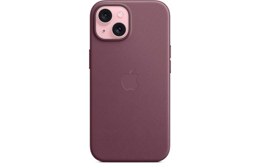 Apple - Coque pour iPhone 15 - tissage fin - Mûre avec MagSafe