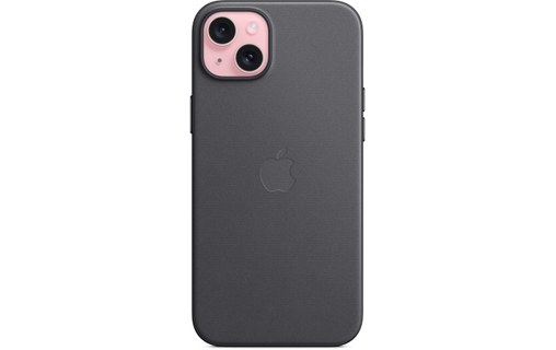 Apple - Coque pour iPhone 15 Plus - tissage fin - noire - avec MagSafe
