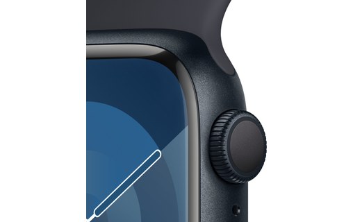 Apple Watch Series 9 GPS 41mm Aluminium Minuit, Bracelet Sport Minuit - M/L