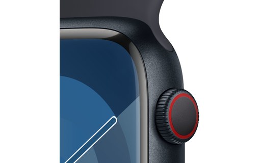 Apple Watch Series 9 4G 45mm Aluminium Minuit, Bracelet Sport Minuit - M/L