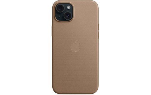 Apple - Coque pour iPhone 15 Plus - tissage fin - Taupe - avec MagSafe