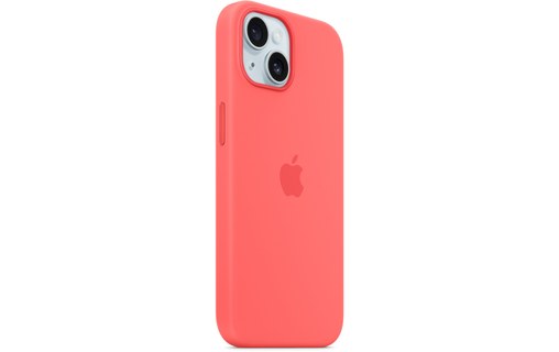 Apple - Coque pour iPhone 15 - silicone - goyave - avec MagSafe