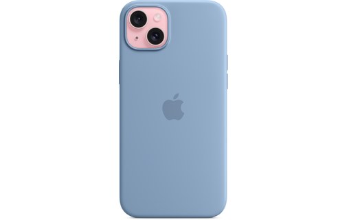Apple - Coque pour iPhone 15 Plus - silicone - bleu d'hiver - avec MagSafe