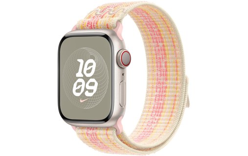 Apple - Boucle Sport Apple Watch 41 mm - 130 - 190 mm - lumière stellaire/rose