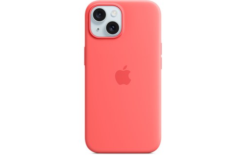 Apple - Coque pour iPhone 15 - silicone - goyave - avec MagSafe
