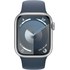 Apple Watch Series 9 GPS 41mm Aluminium argent, Bracelet Sport Bleu orage - S/M