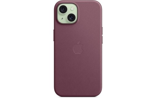 Apple - Coque pour iPhone 15 - tissage fin - Mûre avec MagSafe