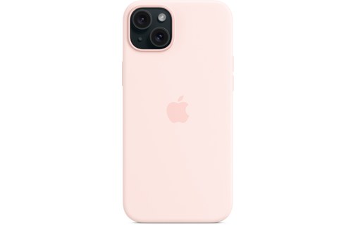 Apple - Coque pour iPhone 15 Plus - silicone - Rose pâle - avec MagSafe
