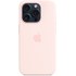 Apple - Coque pour iPhone 15 Pro - silicone - Rose pâle - avec MagSafe