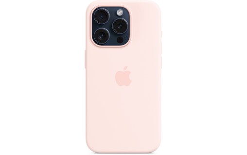 Apple - Coque pour iPhone 15 Pro - silicone - Rose pâle - avec MagSafe