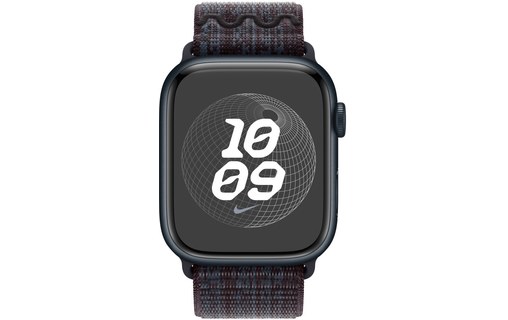 Apple Nike - Boucle Sport pour Apple Watch 45 mm - 145 - 220 mm - Noir/bleu