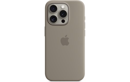 Apple - Coque pour iPhone 15 Pro - silicone - argile - avec MagSafe