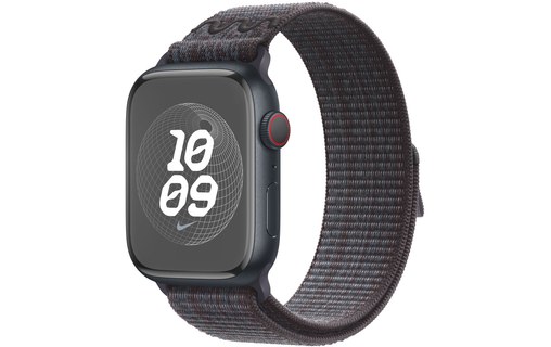 Apple Nike - Boucle Sport pour Apple Watch 45 mm - 145 - 220 mm - Noir/bleu